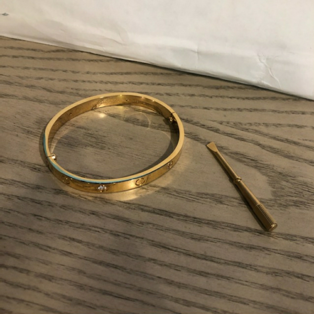 lock & key gold plated bracelet